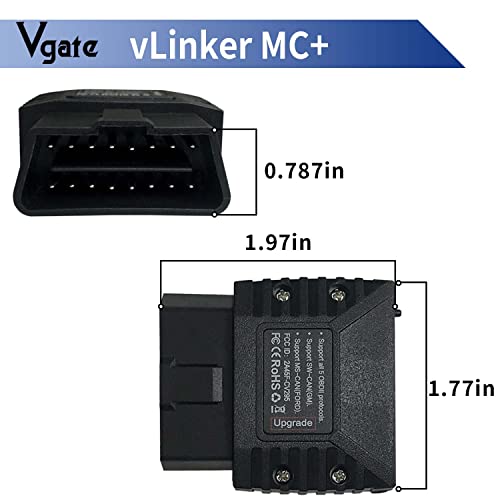 Vgate فغيت فليكر MC+ (BT3.0/BLE4.0) ماسح ضوئي OBD2 لقراءة الأكواد وأداة تشخيصية لنظام أندرويد و iOS و ويندوز، أسود - Image 2