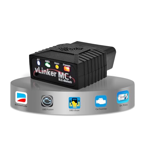 Vgate فغيت فليكر MC+ (BT3.0/BLE4.0) ماسح ضوئي OBD2 لقراءة الأكواد وأداة تشخيصية لنظام أندرويد و iOS و ويندوز، أسود - Image 1