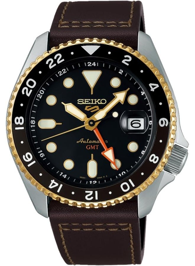 Seiko ساعة سيسكو SSK036K1 5 سبورت أوتوماتيكية GMT، فضية، حزام - Image 1