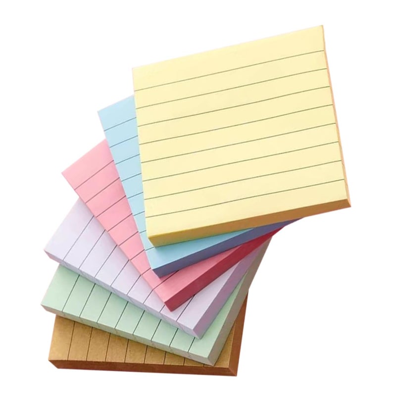 6Pcs Adhesive Tearable Note Pads Colorful Memo Stickers for Office School Home Use - Image 2