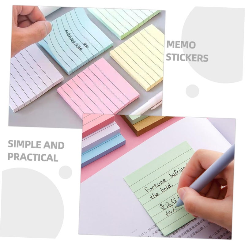 6Pcs Adhesive Tearable Note Pads Colorful Memo Stickers for Office School Home Use - Image 4