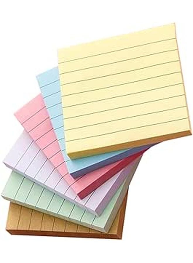 6Pcs Adhesive Tearable Note Pads Colorful Memo Stickers for Office School Home Use - Image 1