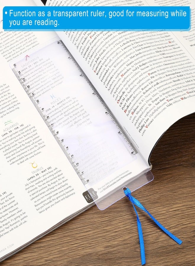 باتيكيل عدسة مكبرة للعلامات المرجعية من باتيكيل مع مسطرة 6 بوصات، عبوة من 4 قطع، عدسة مكبرة للصفحات 3X للأشخاص ذوي الإعاقة البصرية الذين يقرؤون الكتب والمجلات والصحف - Image 5