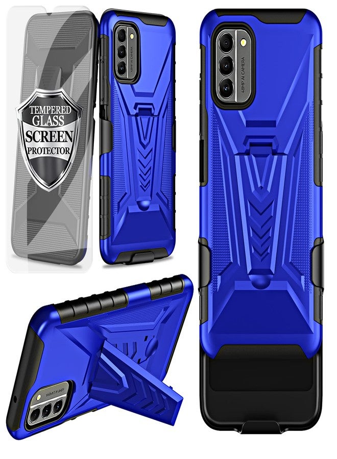 Ailiber Phone Case for Nokia G400, Nokia G400 N1530DL Holster with Screen Protector, Swivel Belt Clip Holster with Kickstand, Heavy Duty Full Body Shockproof Protective Cover for Nokia G400-Blue - Image 1