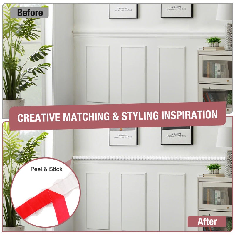 LSGCQ Flexible Molding Trim Self Adhesive Decorative Trim Molding Peel and Stick Border for Mirror Frame Backsplash Tile Cabinet Ceiling Furniture Wall Edge Home DIY Decoration (White, 15mm/10ft) - Image 5