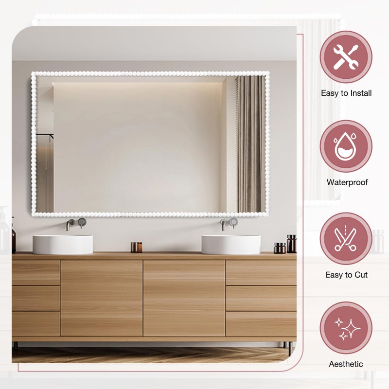 LSGCQ Flexible Molding Trim Self Adhesive Decorative Trim Molding Peel and Stick Border for Mirror Frame Backsplash Tile Cabinet Ceiling Furniture Wall Edge Home DIY Decoration (White, 15mm/10ft) - Image 3