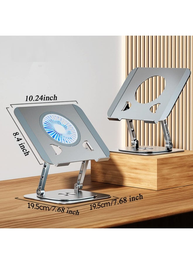 Generic Adjustable Laptop Stand with Cooling Fan – 360° Rotating Base and Height Up to 25 cm – Aluminum Support for 10 to 17 Inch Laptops  - Image 3