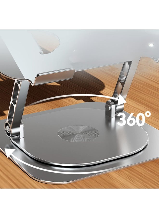 Generic Adjustable Laptop Stand with Cooling Fan – 360° Rotating Base and Height Up to 25 cm – Aluminum Support for 10 to 17 Inch Laptops  - Image 4