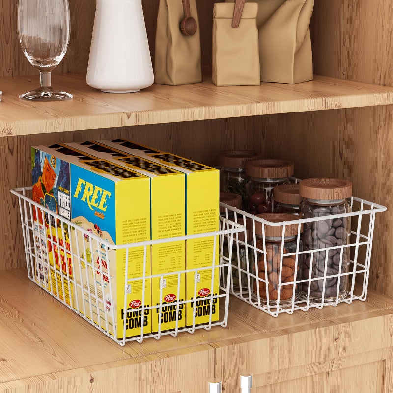Orgneas Freezer Organizer Bins, Upright Freezer Basket Drawer Organizer Bins, Better Air Circulation Metal Wire Storage Container Bin For Chest Deep Freezers, Easy Sort & Get Food, 2 Large 2 Medium - Image 3