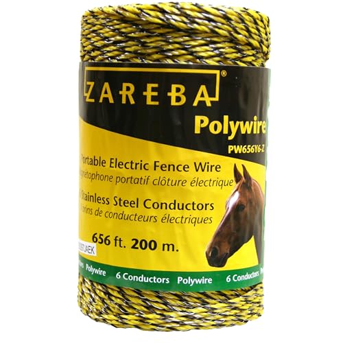 Zareba 656 ft Polywire - 200 M Electric Fencing - Highly Visible Poly wire - 6 Conductors - Easy to Install, Repair, Slice - PW656Y6-Z - Image 2