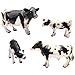 DOYIFUN Realistic Farm Cow Model Figures Toy Set 4pcs Cow Statues Family Figurines Collection Playset Farm Meadows Pasture Preschool Educational Learn Cognitive Toys - Image 2