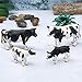 DOYIFUN Realistic Farm Cow Model Figures Toy Set 4pcs Cow Statues Family Figurines Collection Playset Farm Meadows Pasture Preschool Educational Learn Cognitive Toys - Image 3