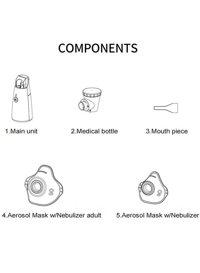 Mini Portable Nebulizer Machine for Adults and Children with Breathing Problems - USB Pluggable Handheld Vaporizer for Home, Office, and Outdoor Use.(Battery Not Included)