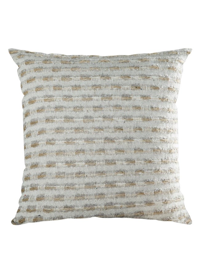 Belchior Concept Design Handmade Jacquard Decorative Cushion White and Beige 50 x 50 cm 472519 - Image 1