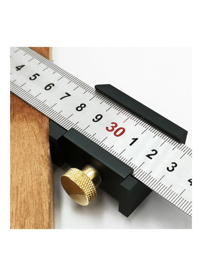 NIBEMINENT Aluminum Alloy Angle Positioning Ruler With Block Silver/Black  - Image 5