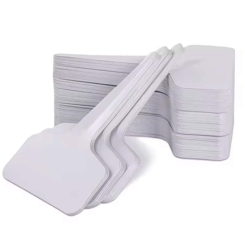 220 Pcs White T-Type Plant Labels, 6×10cm PVC Waterproof Garden Tags, Reusable Nursery Markers for Flowers, Vegetables, Potted Plants - Image 1