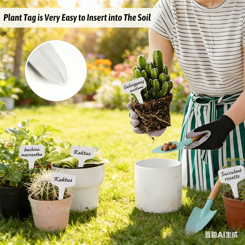 220 Pcs White T-Type Plant Labels, 6×10cm PVC Waterproof Garden Tags, Reusable Nursery Markers for Flowers, Vegetables, Potted Plants - Image 4