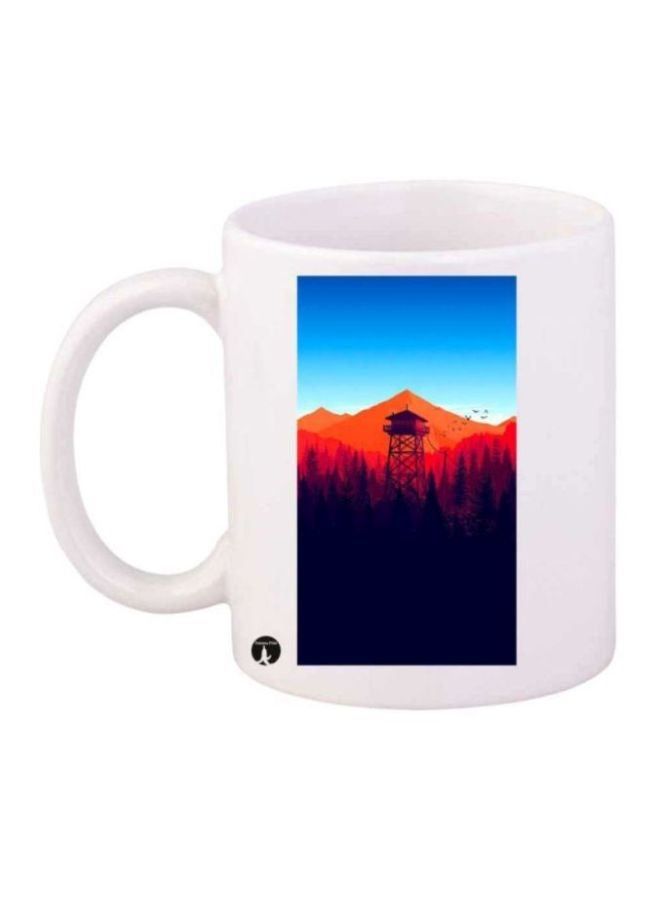 RKN Mountain Printed Mug White/Orange/Red - Image 1