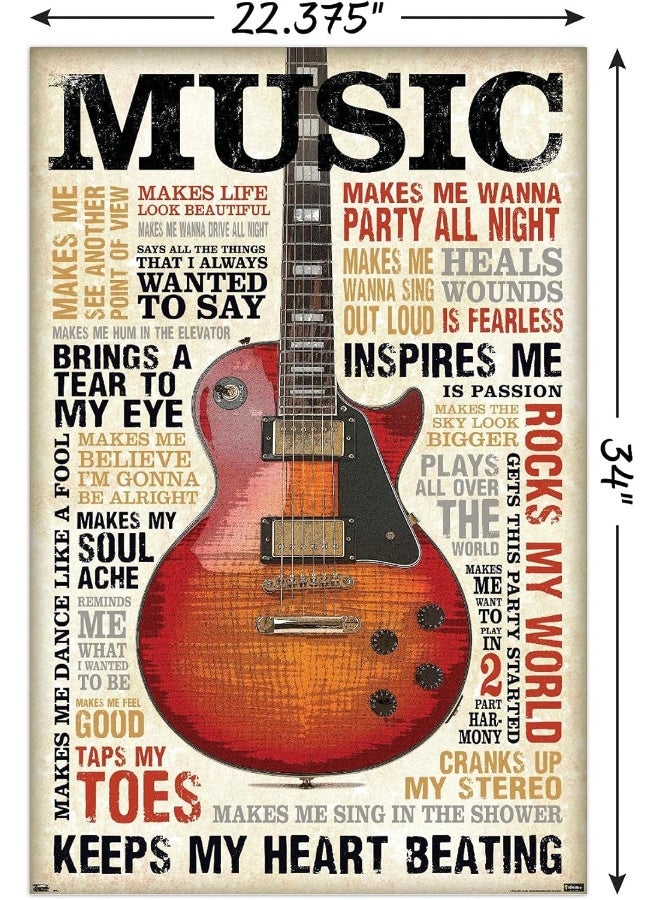Trends International Music Inspires Me 22.375 Inch X 34 Inch Wall Poster - Image 2