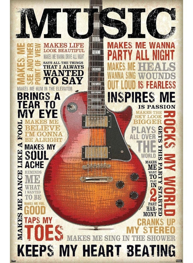 Trends International Music Inspires Me 22.375 Inch X 34 Inch Wall Poster - Image 3