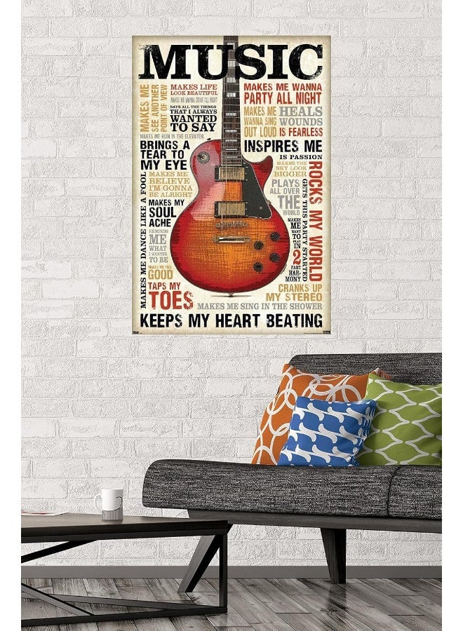 Trends International Music Inspires Me 22.375 Inch X 34 Inch Wall Poster - Image 1