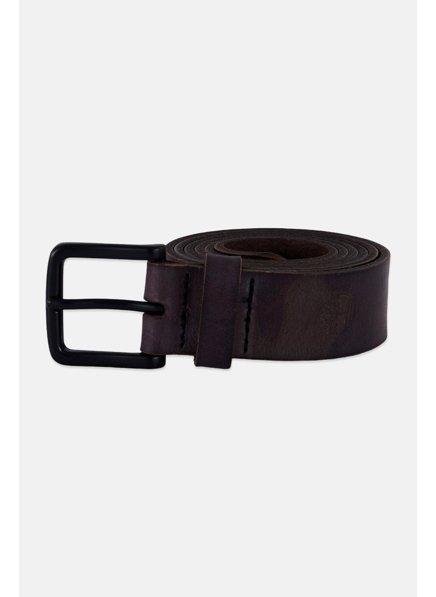 Timberland Women Brand Logo Leather Belt, Dark Brown  - Image 1