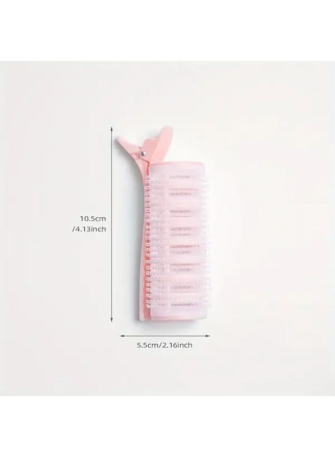 Pink Hair Curler Set 2pcs Manual Volumizing Styling Tools No Damage Clips For All Hair Types - Image 5