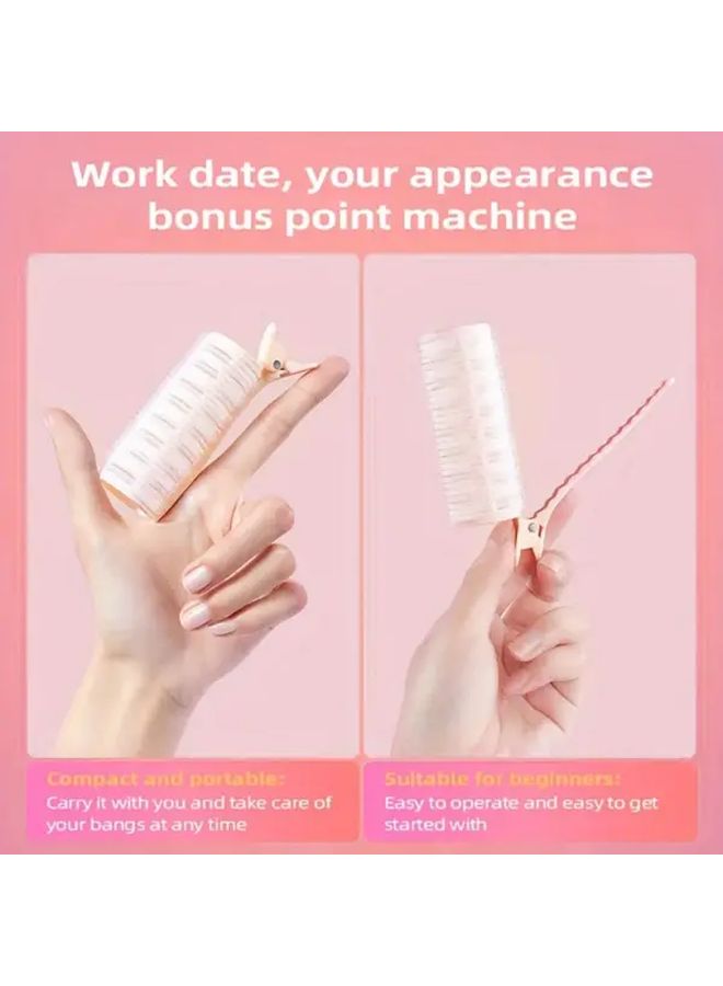 Pink Hair Curler Set 2pcs Manual Volumizing Styling Tools No Damage Clips For All Hair Types - Image 4
