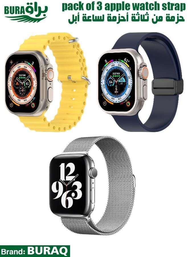Apple Watch Band Strap For Apple Watch Ultra 2/Ultra 49mm, Series 10 46mm, 9/8/7 45mm, SE2/SE/6/5/4 44mm, 3/2/1 42mm