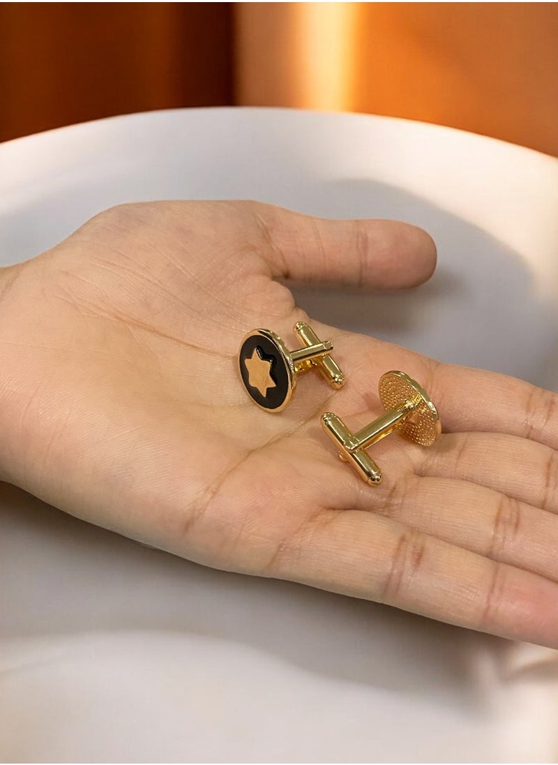 JewelleryClub - Elegant & High Quality Gold Plated Cufflinks For Men - Image 1