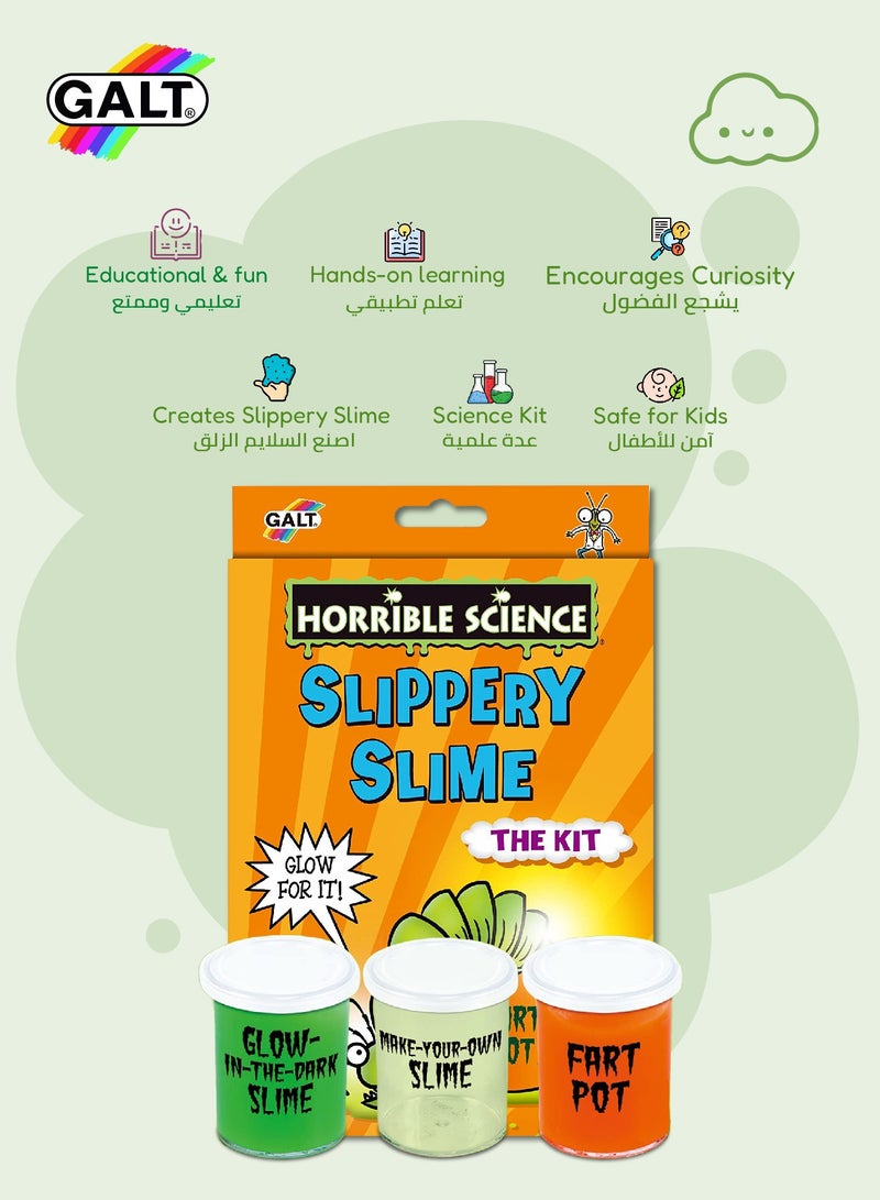 Galt Toys Slippery Slime Kit | Make-Your-Own Slime & Glow Worm Mould | Fun Science Activity for Kids | Glow-in-the-Dark Slime | Ages 5+ | 13.99 x 6.5 x 21.48 cm | 3 Pcs Included - Image 3