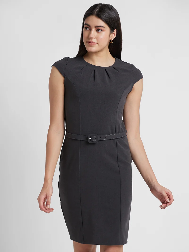 جلو باص Women Belted Sheath Dress