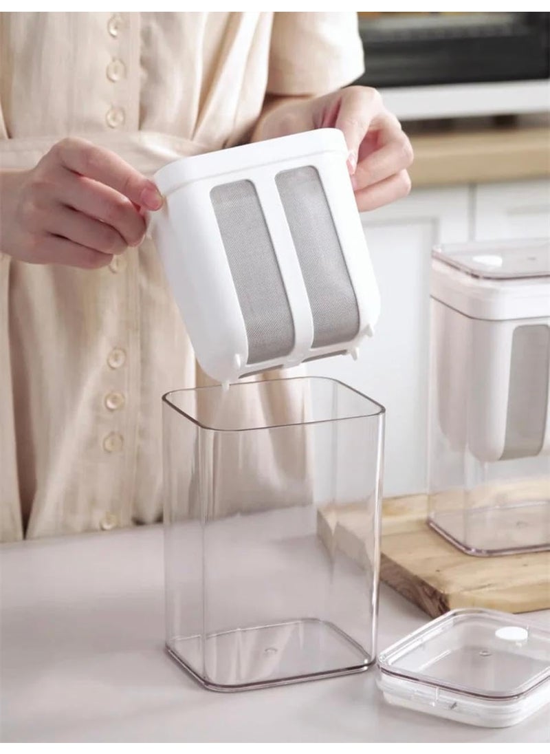 SKYWORK - SKYWORK Greek Yogurt Curd Maker 1100ml Fine Mesh Strainer with Lid Multifunctional Yoghurt Filter Curd Maker for Home Whey Separator Perfect for Homemade Yogurt Curd Cheese More - Image 1