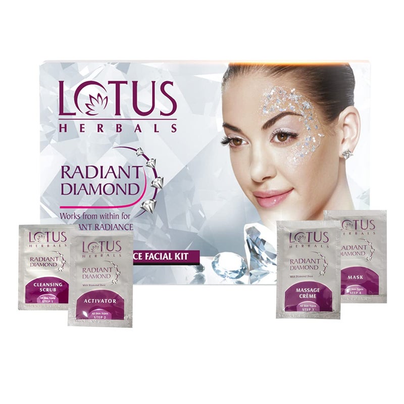 LOTUS HERBALS Lotus Herbals Radiant Diamond Cellular Radiance 1 Facial Kit With Diamon Dust Cinnamon For All Skin Types 37g  - Image 1
