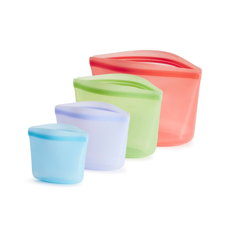 Stasher Premium Silicone Reusable Food Storage Bags, 4-Pack, Multi | Multi-Use Food Storage Bags, Lunch Bag, Travel Containers | BPA Free, Leak-free, Dishwasher-Safe, Eco-friendly - Image 1