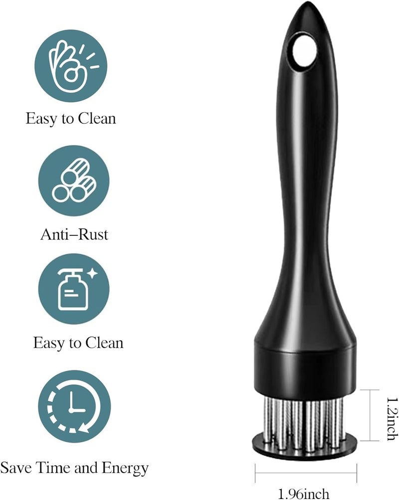 RoarCraft Meat Tenderizer, Stainless Steel Needle Ultra Sharp 21 Blades Meat Tenderizer Tool for tenderizing Chicken, Beef, Steak, Veal and Pork (Black) - Image 5