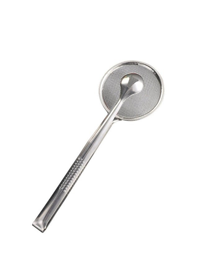 yongsheng Oil Seepage Funnel With Filter Screen Silver 28x10.4cm，Multi-Functional Stainless Steel Kitchen Tongs with Built-in Strainer Spoon - Ergonomic, Heat-Resistant, and Durable Tool for Cooking and Serving  - Image 1