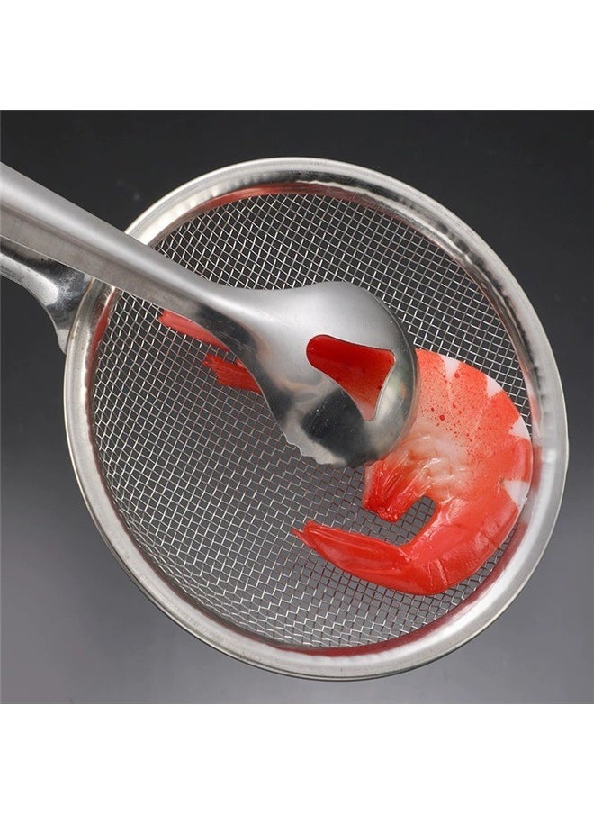 yongsheng Oil Seepage Funnel With Filter Screen Silver 28x10.4cm，Multi-Functional Stainless Steel Kitchen Tongs with Built-in Strainer Spoon - Ergonomic, Heat-Resistant, and Durable Tool for Cooking and Serving  - Image 4