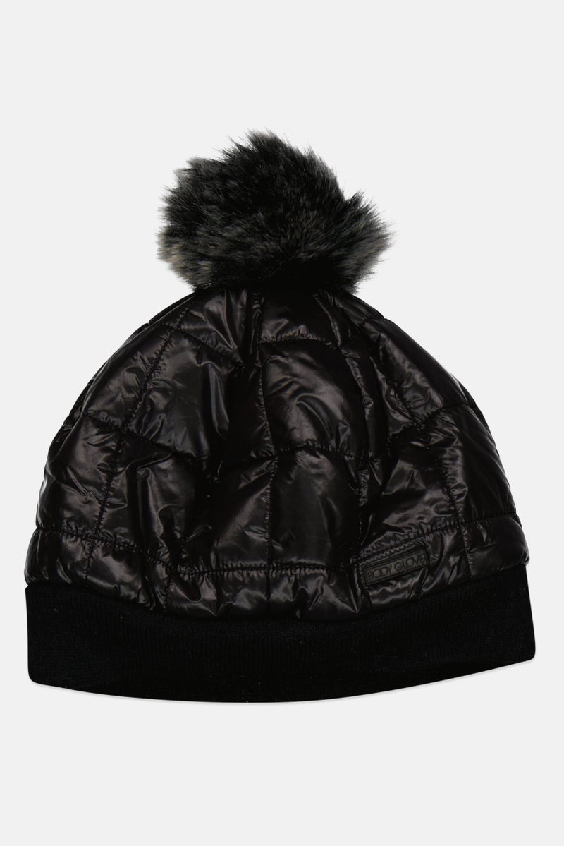 Body Glove Women Quilted Beanie Cap, Black  - Image 1