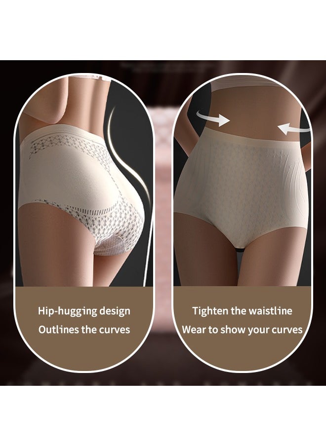 Generic - Women's High Waist Panty Tummy Control Seamless Briefs with Silk Lining, Antibacterial & Quick-Dry Design for Daily Comfort in Hot Climates - Image 1