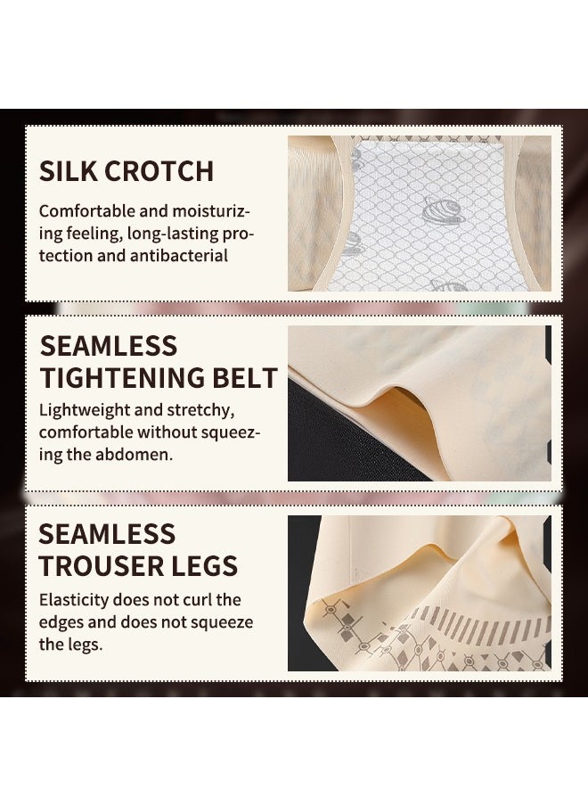 Generic - Women's High Waist Panty Tummy Control Seamless Briefs with Silk Lining, Antibacterial & Quick-Dry Design for Daily Comfort in Hot Climates - Image 1