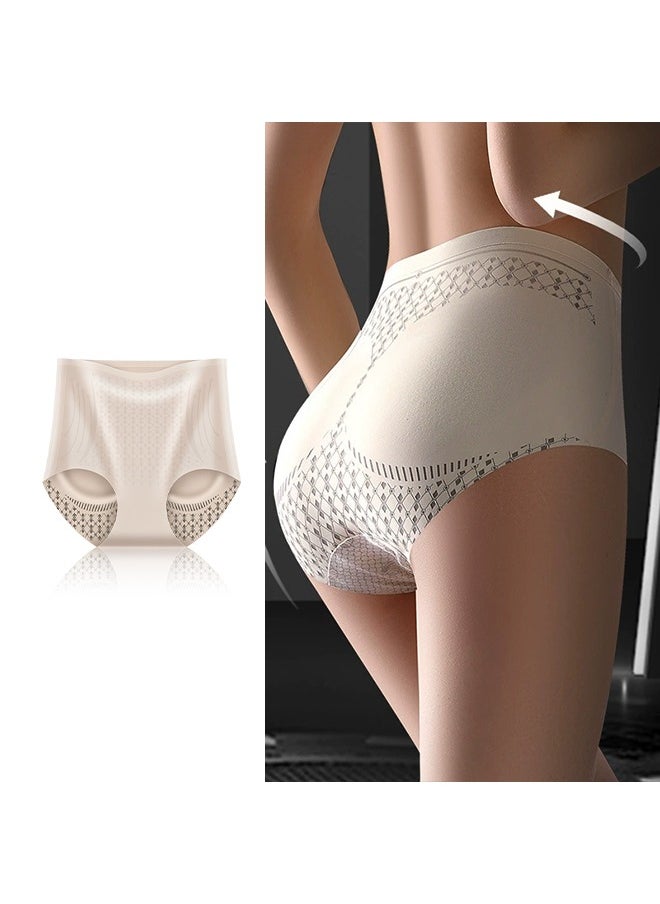 Generic - Women's High Waist Panty Tummy Control Seamless Briefs with Silk Lining, Antibacterial & Quick-Dry Design for Daily Comfort in Hot Climates - Image 1