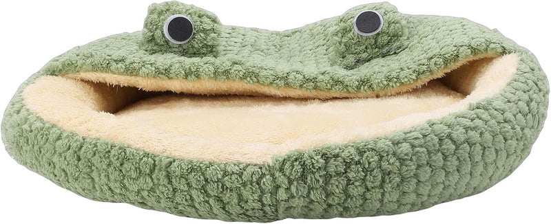 Cat Cave Bed, Decor Plush Cozy Cat House, Cute Bed Small Dog Pet Sleeping Bag with Hooded Cover, Ideal for Puppy & Kitten (Green 50cm / 19.7in(M) - Image 1