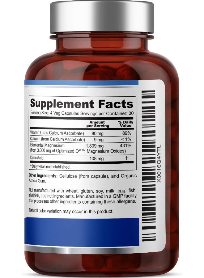 Biogenuine بيوجينيو أوكسيتيز 750 ملغ 120 كبسولة - ملين لطيف قائم على أكسيد المغنيسيوم الطبيعي لتنظيف القولون - يدعم انتظام الجهاز الهضمي الصحي - Image 3