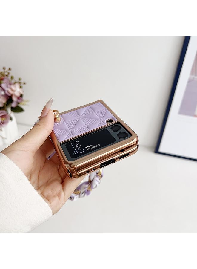 erorex Case For Samsung Galaxy Z Flip3 Checkered Scarf Bracelet Phone Case - Image 5