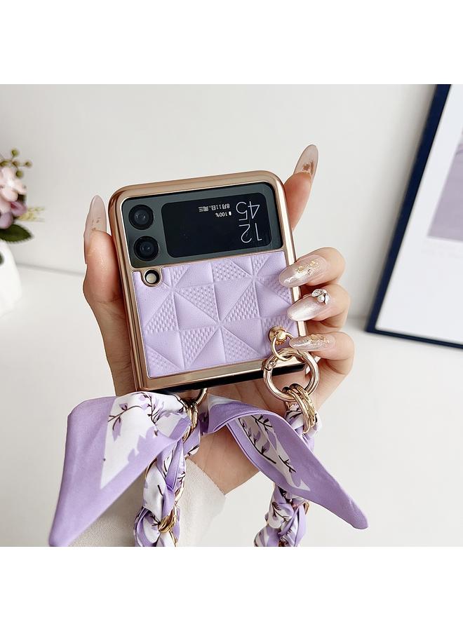 erorex Case For Samsung Galaxy Z Flip3 Checkered Scarf Bracelet Phone Case - Image 4