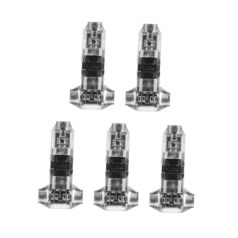 STOBAZA 1 Pin T Type Wire Connector 5pcs Push In Wiring Terminal Electrical Connections - Image 2