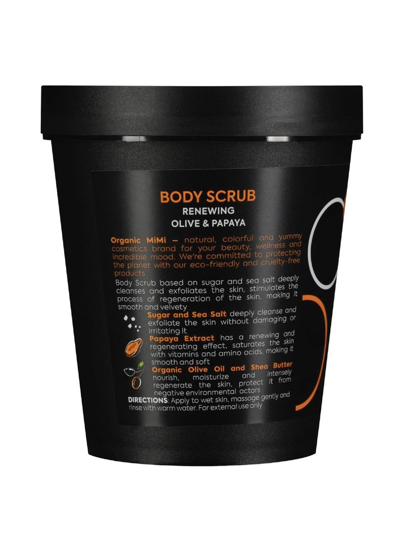 Organic Mimi Renewing Olive & Papaya Body Scrub 250g - Image 2