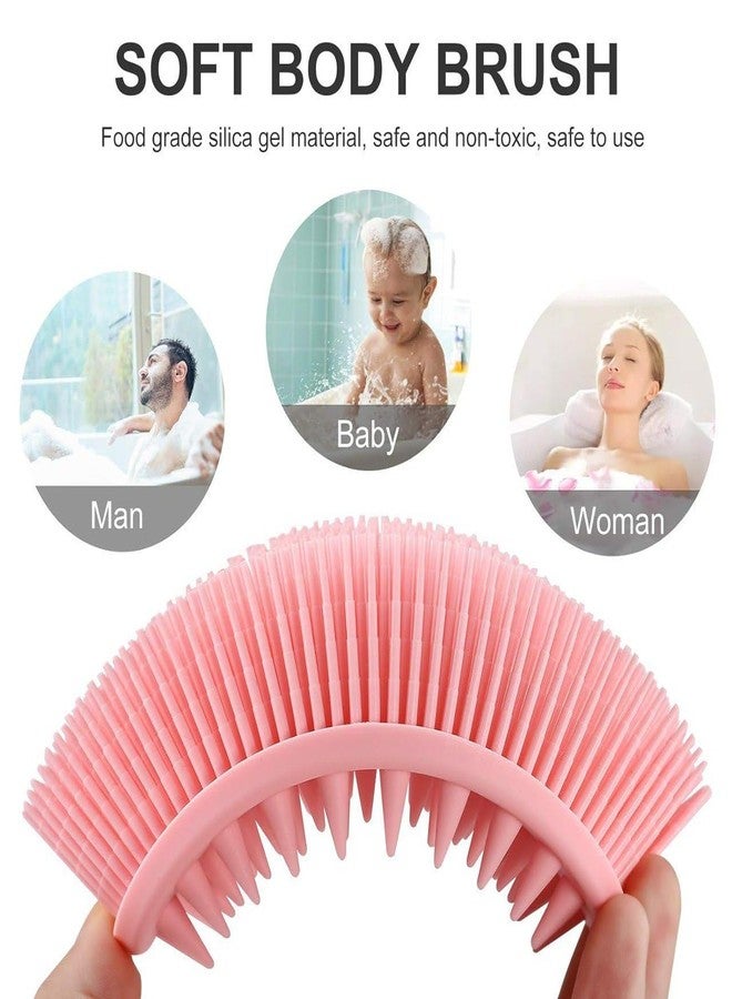 CAVERNSHOP ليفة استحمام سيليكونية للجسم - فرشاة تقشير للاستحمام لبشرة ناعمة - فرشاة استحمام لطيفة وصحية لجميع أنواع البشرة - تدوم طويلاً وسهلة التنظيف - Image 4