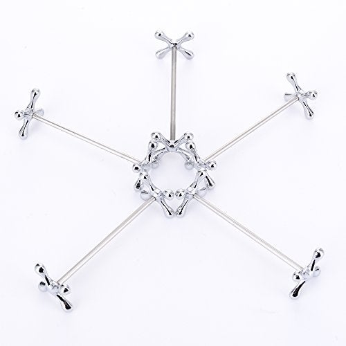 ChezMax Silver Zinc Alloy Flower Chopsticks Rest Spoons Stand Forks Knifes Holder Pack of 5 - Image 4